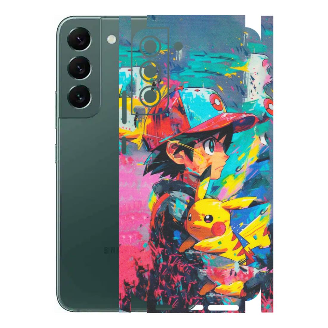 Samsung A/S Series Phone Skins (All Models) - Ash & Pikachu - Matte Finish (M-26) Samsung Galaxy S22 Plus