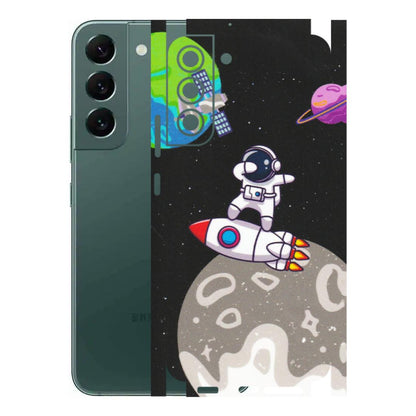 Samsung A/S Series Phone Skins (All Models) - Astronaut Vibing Toon Running - Matte Finish (M-39) Samsung Galaxy S22 Plus