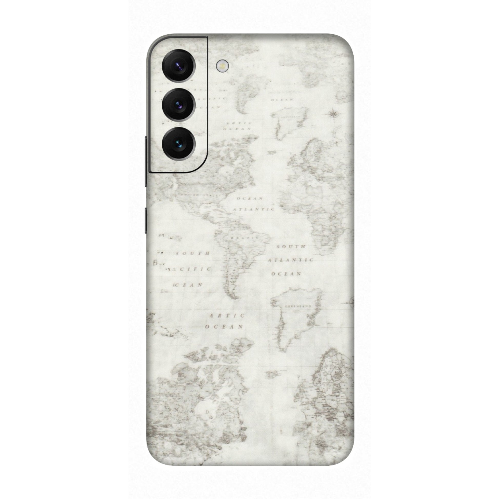 Samsung A/S Series Phone Skins (All Models) - World Travel Map - Transparent Finish (T-04) Samsung Galaxy S22 Plus
