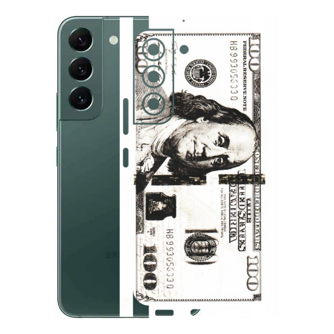 Samsung A/S Series Phone Skins (All Models) - 100 Dollar Currency - Transparent Finish (T-01) Samsung Galaxy S22