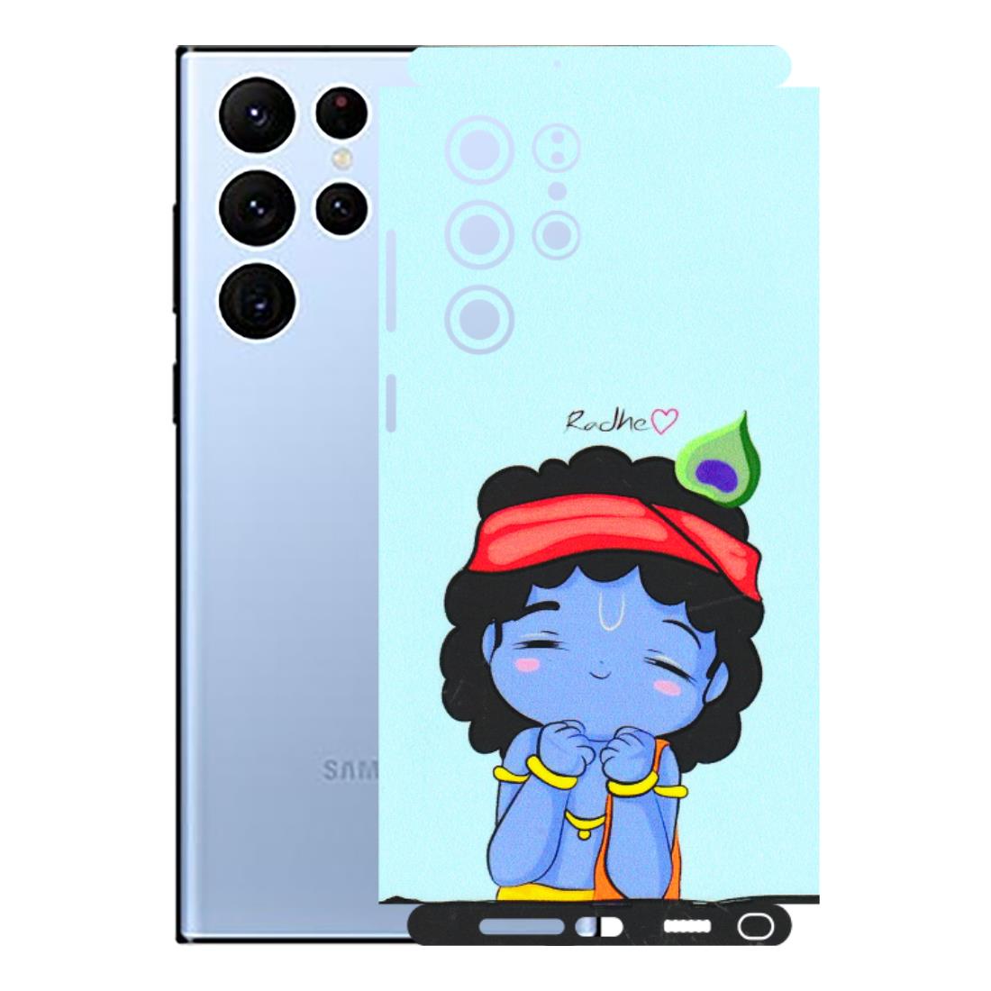 Samsung A/S Series Phone Skins (All Models) - Radhe Radhe Cute Toon - 3D Embossed Finish (L-05) Samsung Galaxy S22 Ultra