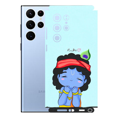 Samsung A/S Series Phone Skins (All Models) - Radhe Radhe Cute Toon - 3D Embossed Finish (L-05) Samsung Galaxy S22 Ultra