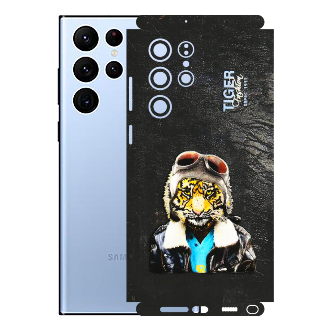 Samsung A/S Series Phone Skins (All Models) - Rider Tiger - 3D Embossed Finish (L-113) Samsung Galaxy S22 Ultra