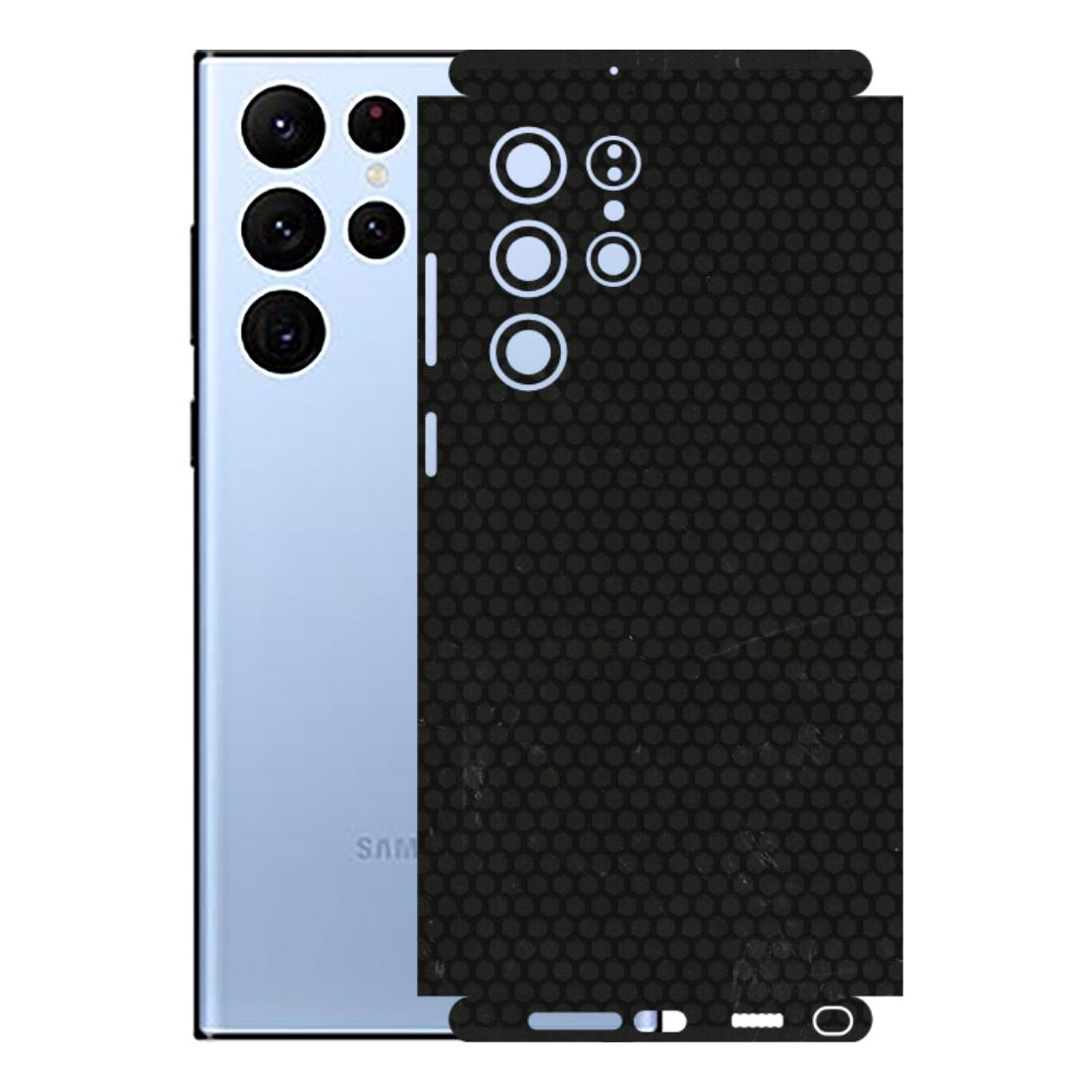 Samsung A/S Series Phone Skins (All Models) - Black honeycomb - 3D Embossed Finish (L-114) Samsung Galaxy S22 Ultra