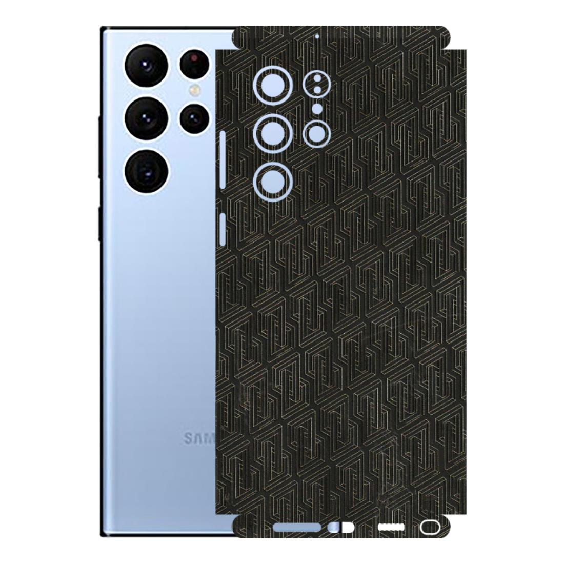 Samsung A/S Series Phone Skins (All Models) - Black Abstract Pattern - 3D Embossed Finish (L-117) Samsung Galaxy S22 Ultra