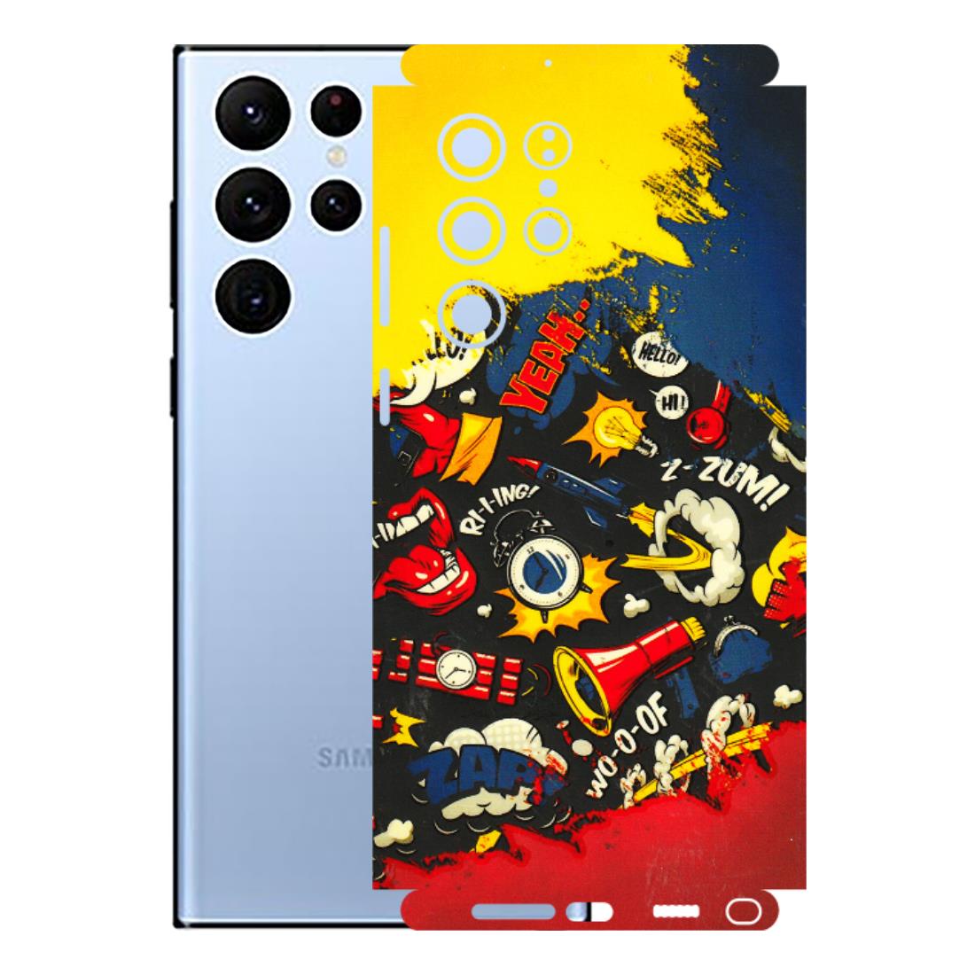 Samsung A/S Series Phone Skins (All Models) - Pacific Doodle Art - 3D Embossed Finish (L-120) Samsung Galaxy S22 Ultra