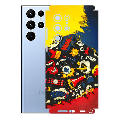 Samsung A/S Series Phone Skins (All Models) - Pacific Doodle Art - 3D Embossed Finish (L-120) Samsung Galaxy S22 Ultra