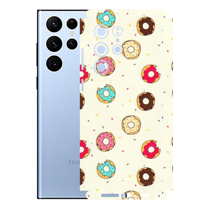 Samsung A/S Series Phone Skins (All Models) - Mini Donuts Doodle Art - 3D Embossed Finish (L-122) Samsung Galaxy S22 Ultra