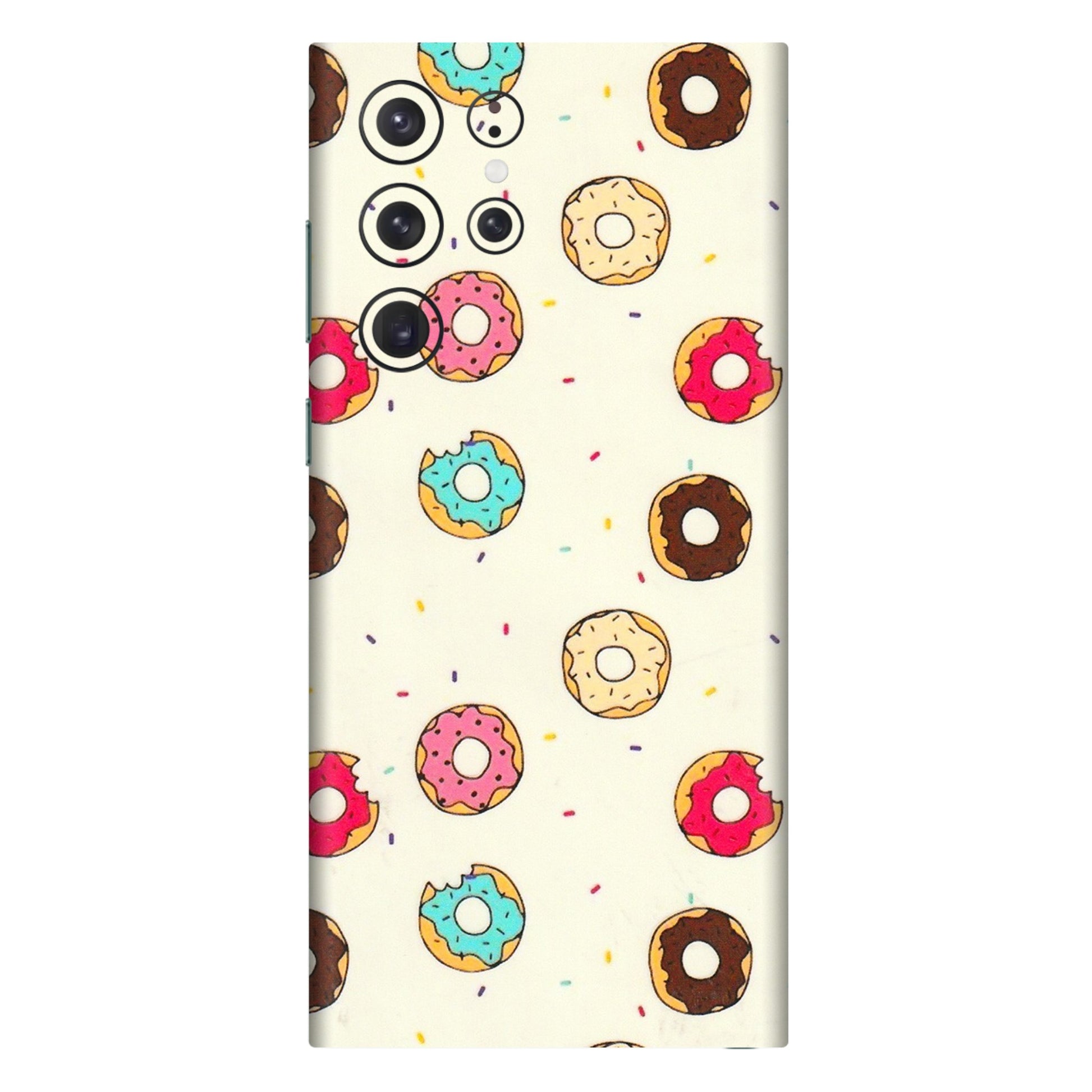 Samsung A/S Series Phone Skins (All Models) - Mini Donuts Doodle Art - 3D Embossed Finish (L-122) Samsung Galaxy S22 Ultra