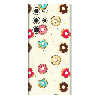 Samsung A/S Series Phone Skins (All Models) - Mini Donuts Doodle Art - 3D Embossed Finish (L-122) Samsung Galaxy S22 Ultra