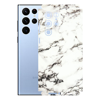 Samsung A/S Series Phone Skins (All Models) - Black and White Marble Texture - 3D Embossed Finish (L-124) Samsung Galaxy S22 Ultra
