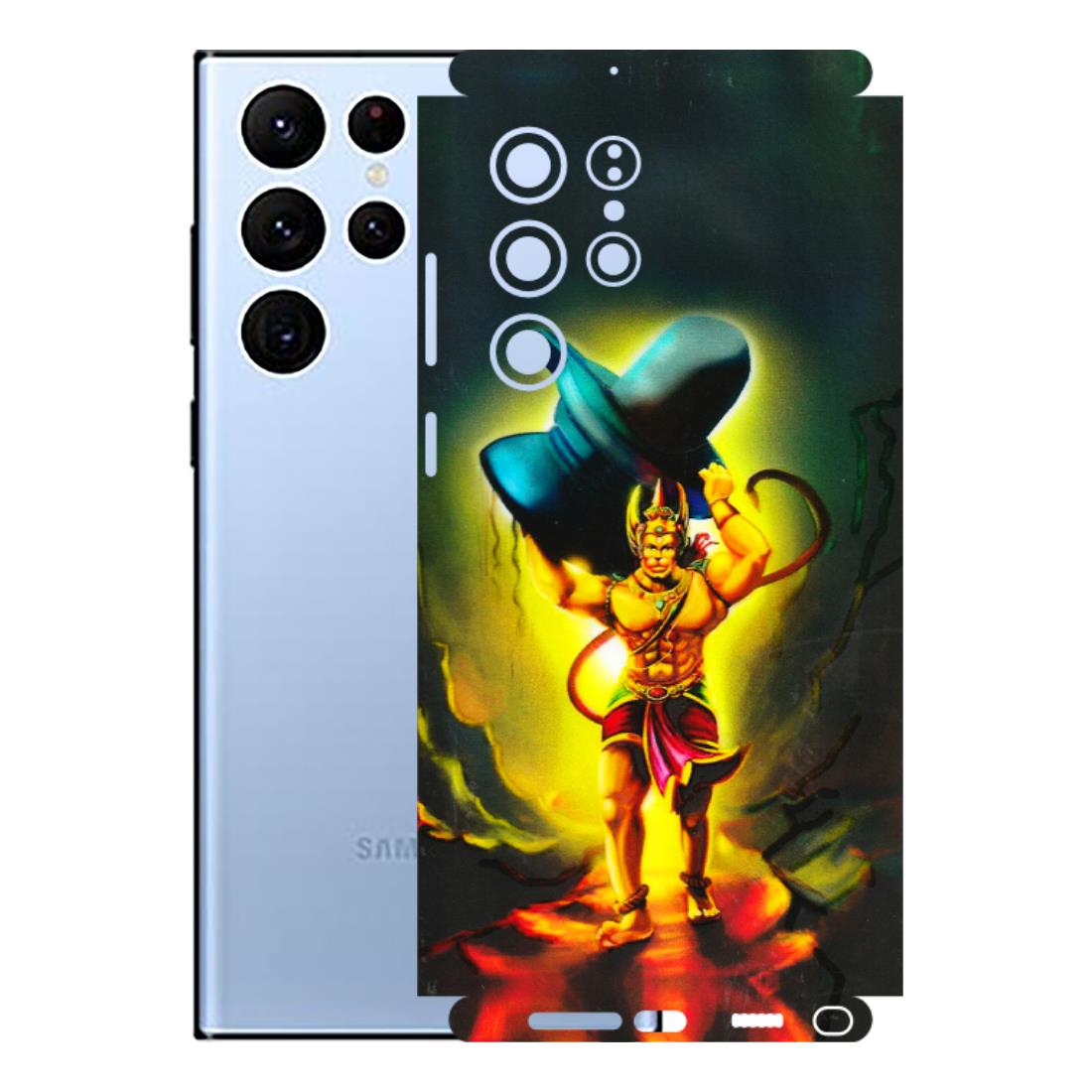 Samsung A/S Series Phone Skins (All Models) - Hanuman Ji - 3D Embossed Finish (L-128) Samsung Galaxy S22 Ultra