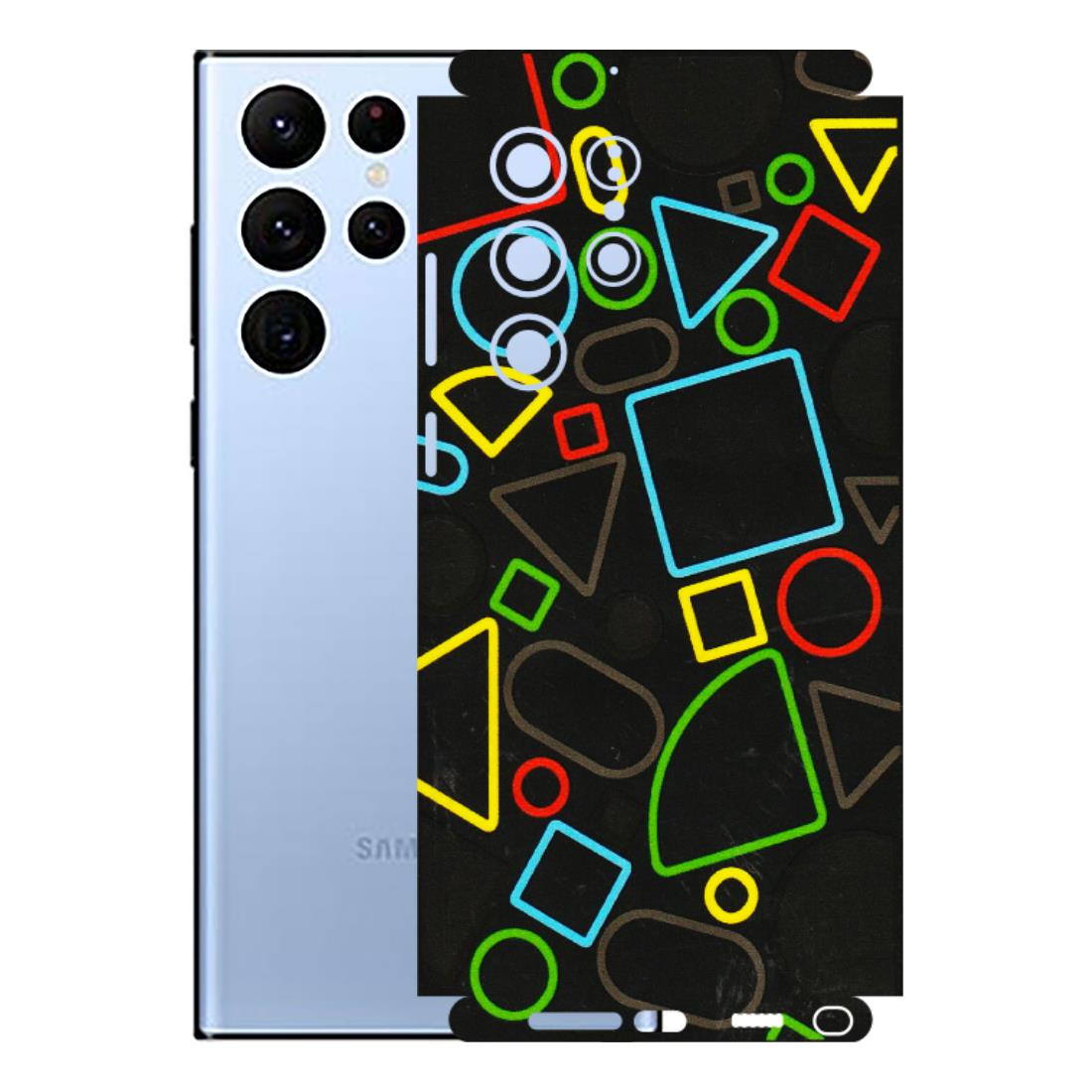Samsung A/S Series Phone Skins (All Models) - Black Shapes - 3D Embossed Finish (L-131) Samsung Galaxy S22 Ultra