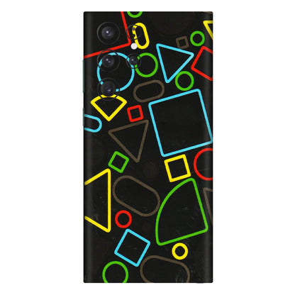 Samsung A/S Series Phone Skins (All Models) - Black Shapes - 3D Embossed Finish (L-131) Samsung Galaxy S22 Ultra