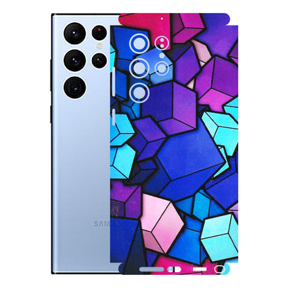 Samsung A/S Series Phone Skins (All Models) - Cube Doodle - 3D Embossed Finish (L-141) Samsung Galaxy S22 Ultra