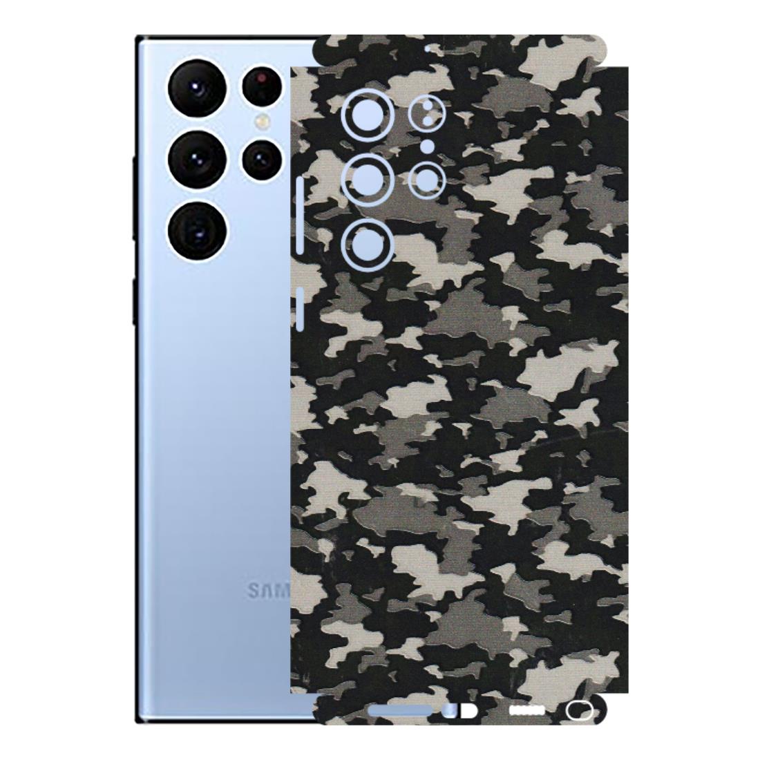 Samsung A/S Series Phone Skins (All Models) - Black/Grey Camoflaunge - 3D Embossed Finish (L-142) Samsung Galaxy S22 Ultra