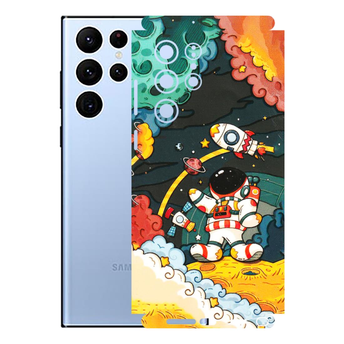Samsung A/S Series Phone Skins (All Models) - Astronauts & Spaceship - 3D Embossed Finish (L-145) Samsung Galaxy S22 Ultra