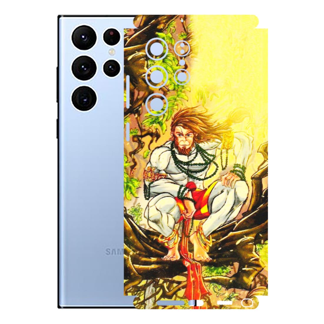 Samsung A/S Series Phone Skins (All Models) - Lord Hanuman - 3D Embossed Finish (L-152) Samsung Galaxy S22 Ultra