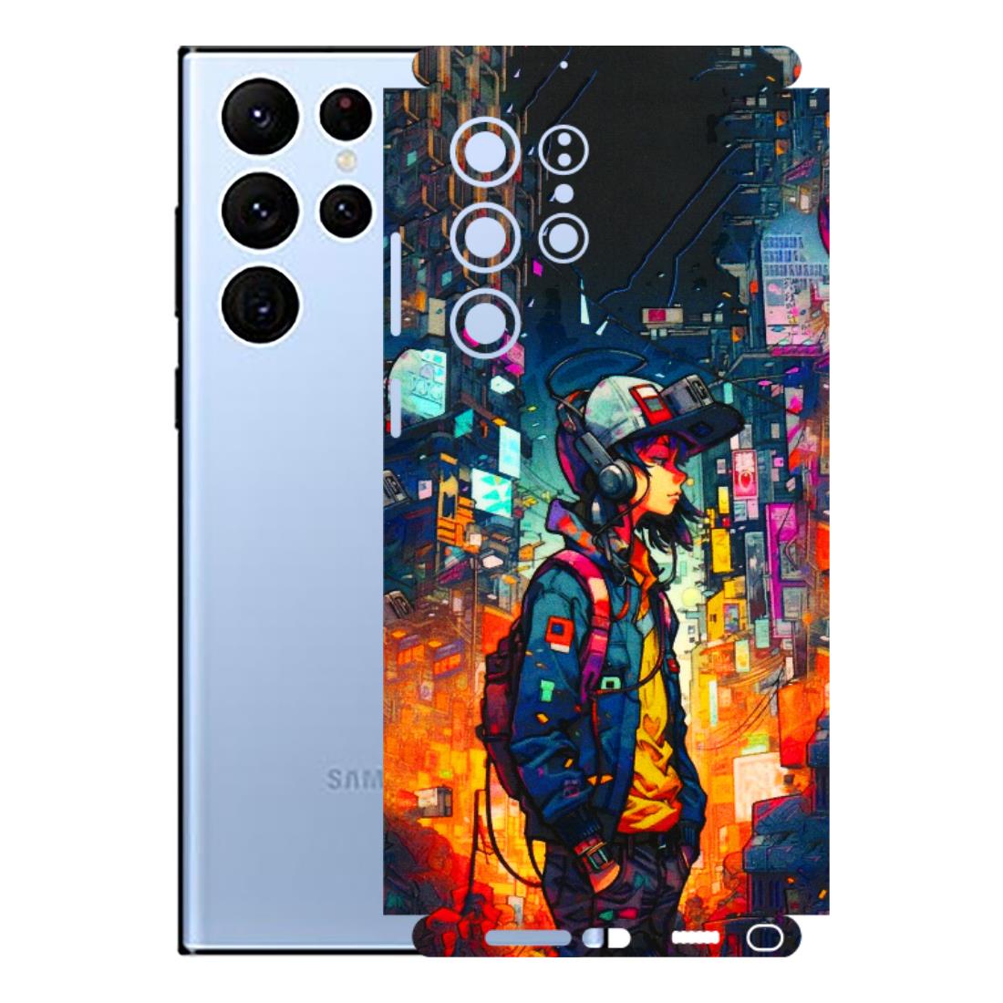 Samsung A/S Series Phone Skins (All Models) - Street Anime Guy - 3D Embossed Finish (L-158) Samsung Galaxy S22 Ultra