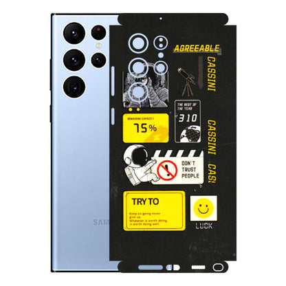 Samsung A/S Series Phone Skins (All Models) - Black Cassini - 3D Embossed Finish (L-161) Samsung Galaxy S22 Ultra