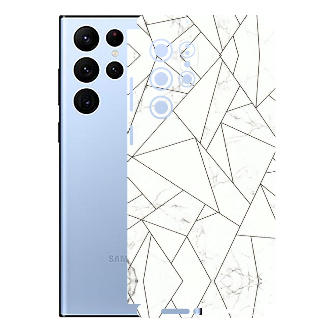Samsung A/S Series Phone Skins (All Models) - Luxury White Marble Effect - 3D Embossed Finish (L-168) Samsung Galaxy S22 Ultra