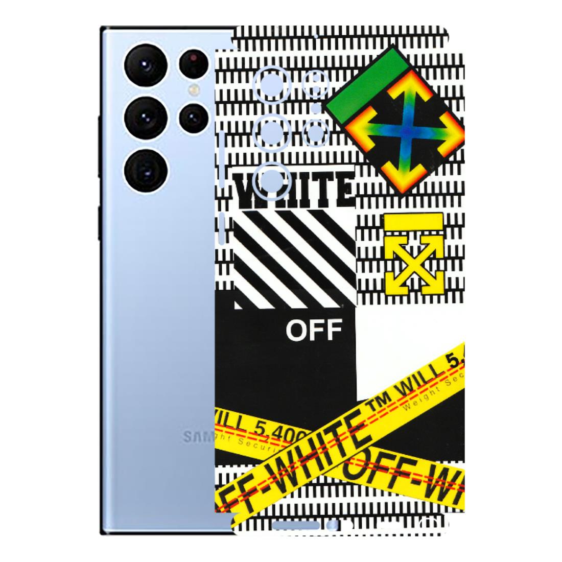 Samsung A/S Series Phone Skins (All Models) - White Off Abstract - 3D Embossed Finish (L-172) Samsung Galaxy S22 Ultra