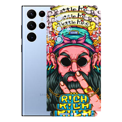 Samsung A/S Series Phone Skins (All Models) - Battle King Dude Face - 3D Embossed Finish (L-178) Samsung Galaxy S22 Ultra