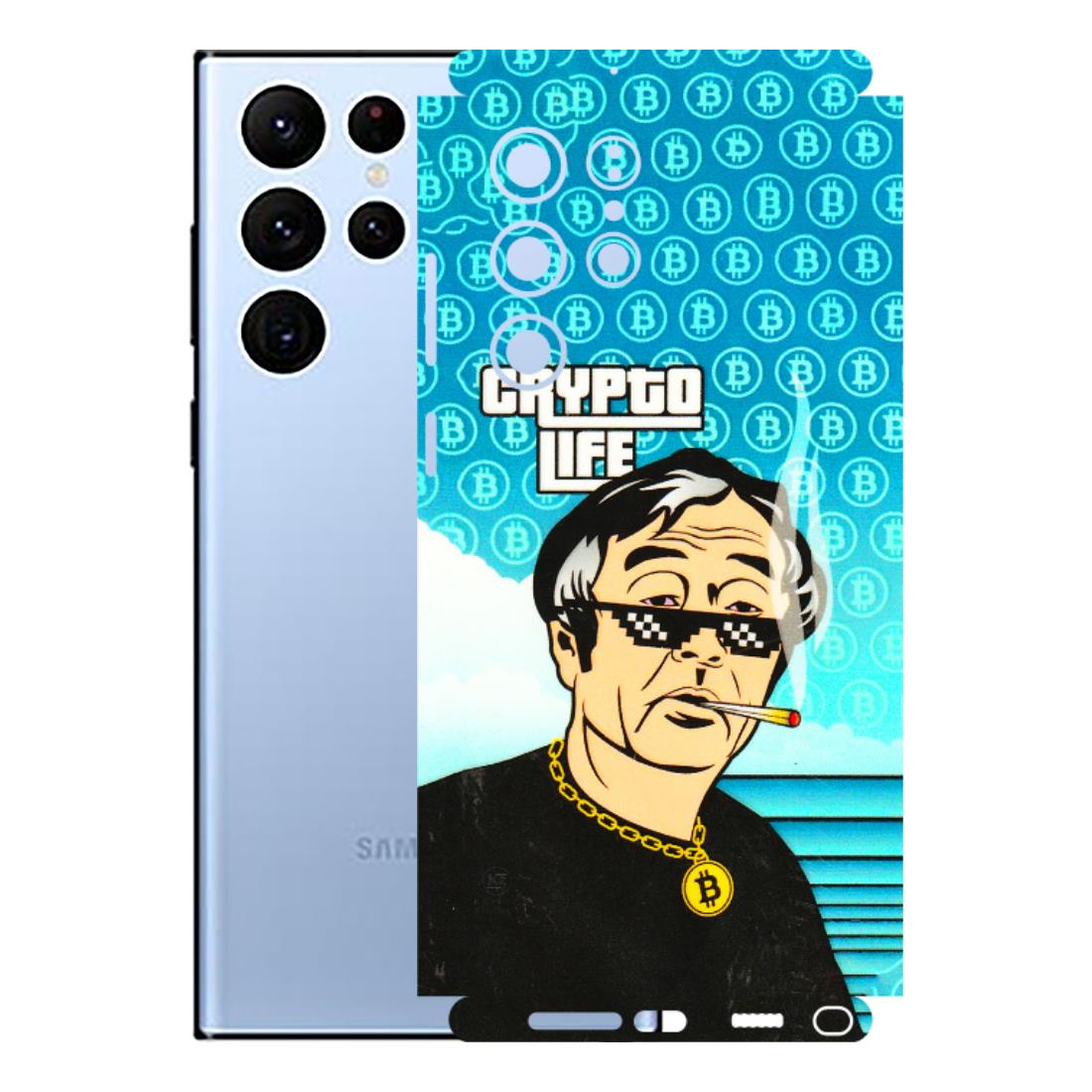Samsung A/S Series Phone Skins (All Models) - Crypto Thug Life - 3D Embossed Finish (L-179) Samsung Galaxy S22 Ultra