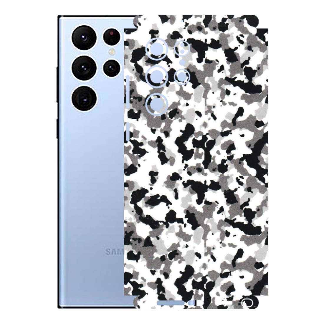 Samsung A/S Series Phone Skins (All Models) - White Black Camouflage - 3D Embossed Finish (L-18) Samsung Galaxy S22 Ultra
