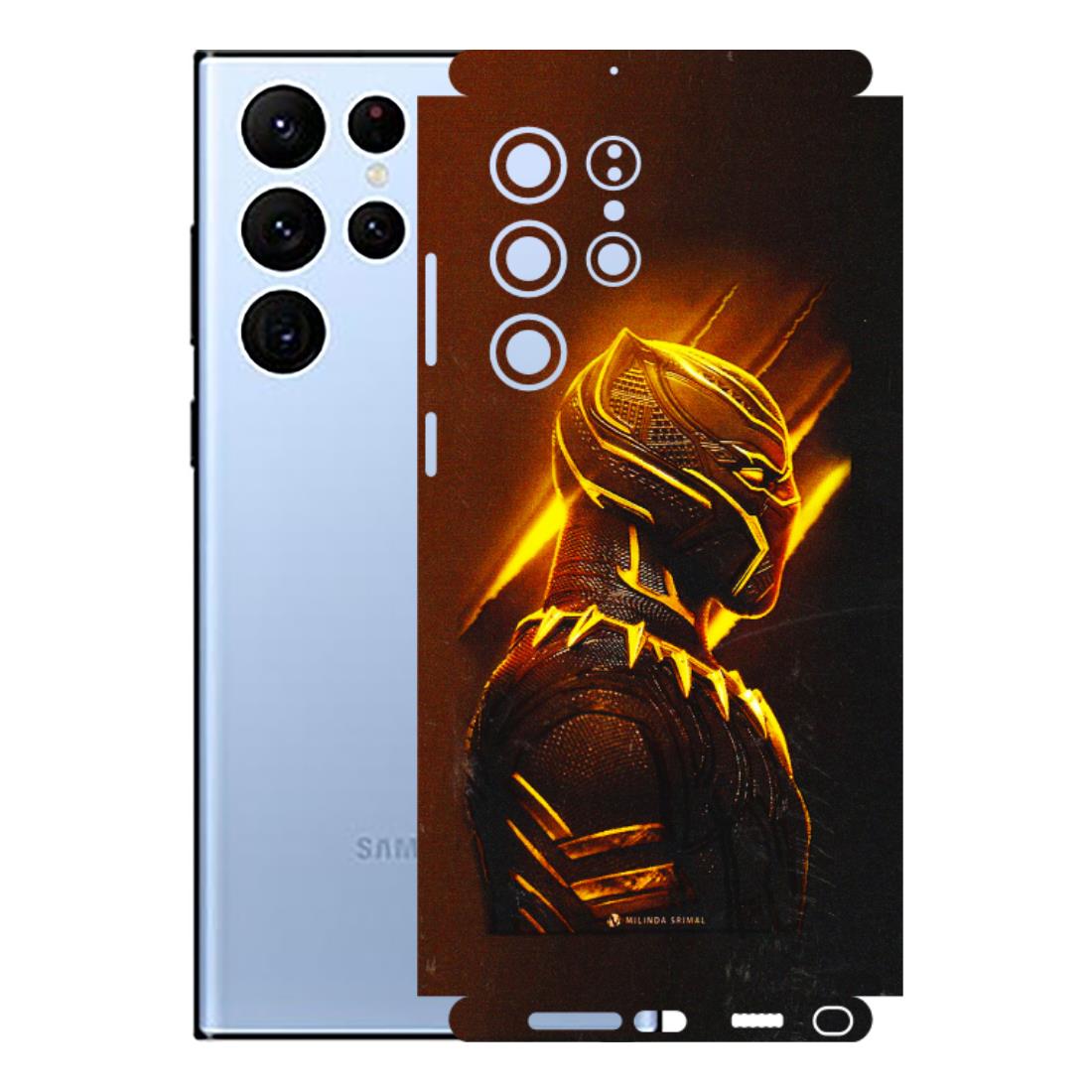 Samsung A/S Series Phone Skins (All Models) - Gold Black Panther - 3D Embossed Finish (L-181) Samsung Galaxy S22 Ultra
