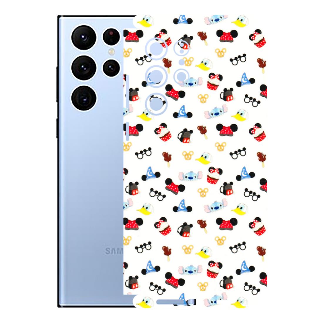 Samsung A/S Series Phone Skins (All Models) - Minnie Mouse & Donald Doodles s - 3D Embossed Finish (L-194) Samsung Galaxy S22 Ultra