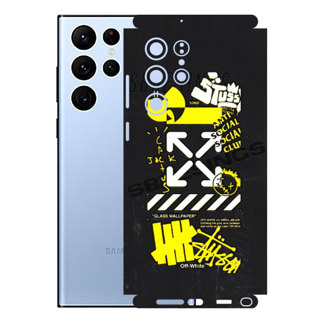 Samsung A/S Series Phone Skins (All Models) - Anti Social Graffiti - 3D Embossed Finish (L-198) Samsung Galaxy S22 Ultra