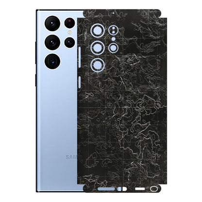 Samsung A/S Series Phone Skins (All Models) - Black map Texture - 3D Embossed Finish (L-201) Samsung Galaxy S22 Ultra