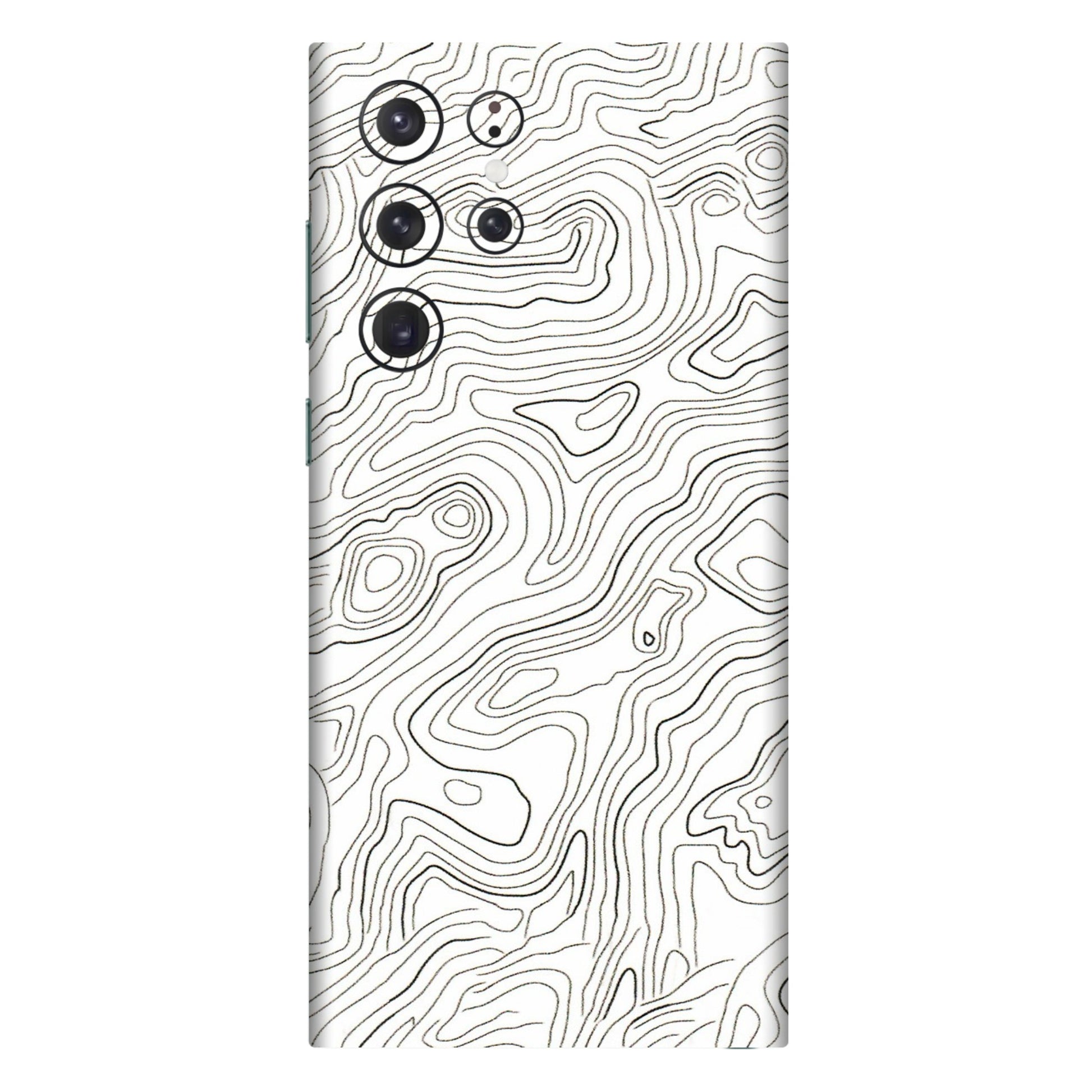 Samsung A/S Series Phone Skins (All Models) - White Black Swirls - 3D Embossed Finish (L-219) Samsung Galaxy S22 Ultra