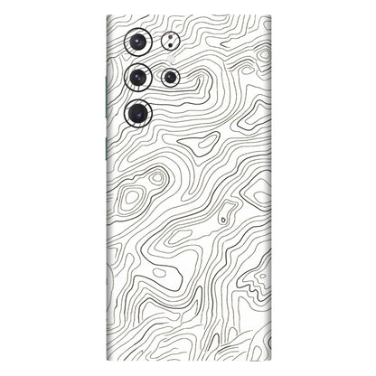 Samsung A/S Series Phone Skins (All Models) - White Black Swirls - 3D Embossed Finish (L-219) Samsung Galaxy S22 Ultra