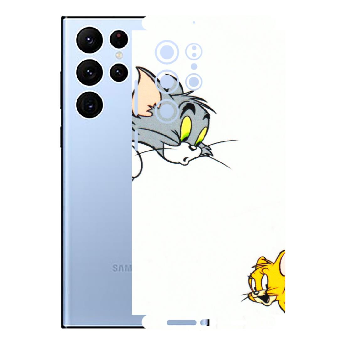 Samsung A/S Series Phone Skins (All Models) - Cute Tom And Jerry - 3D Embossed Finish (L-220) Samsung Galaxy S22 Ultra