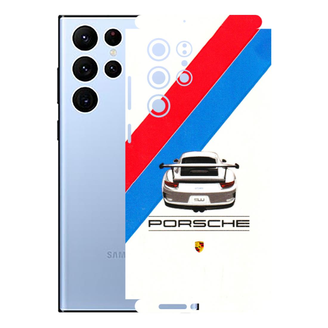 Samsung A/S Series Phone Skins (All Models) - Porche Car Sober Logo - 3D Embossed Finish (L-248) Samsung Galaxy S22 Ultra