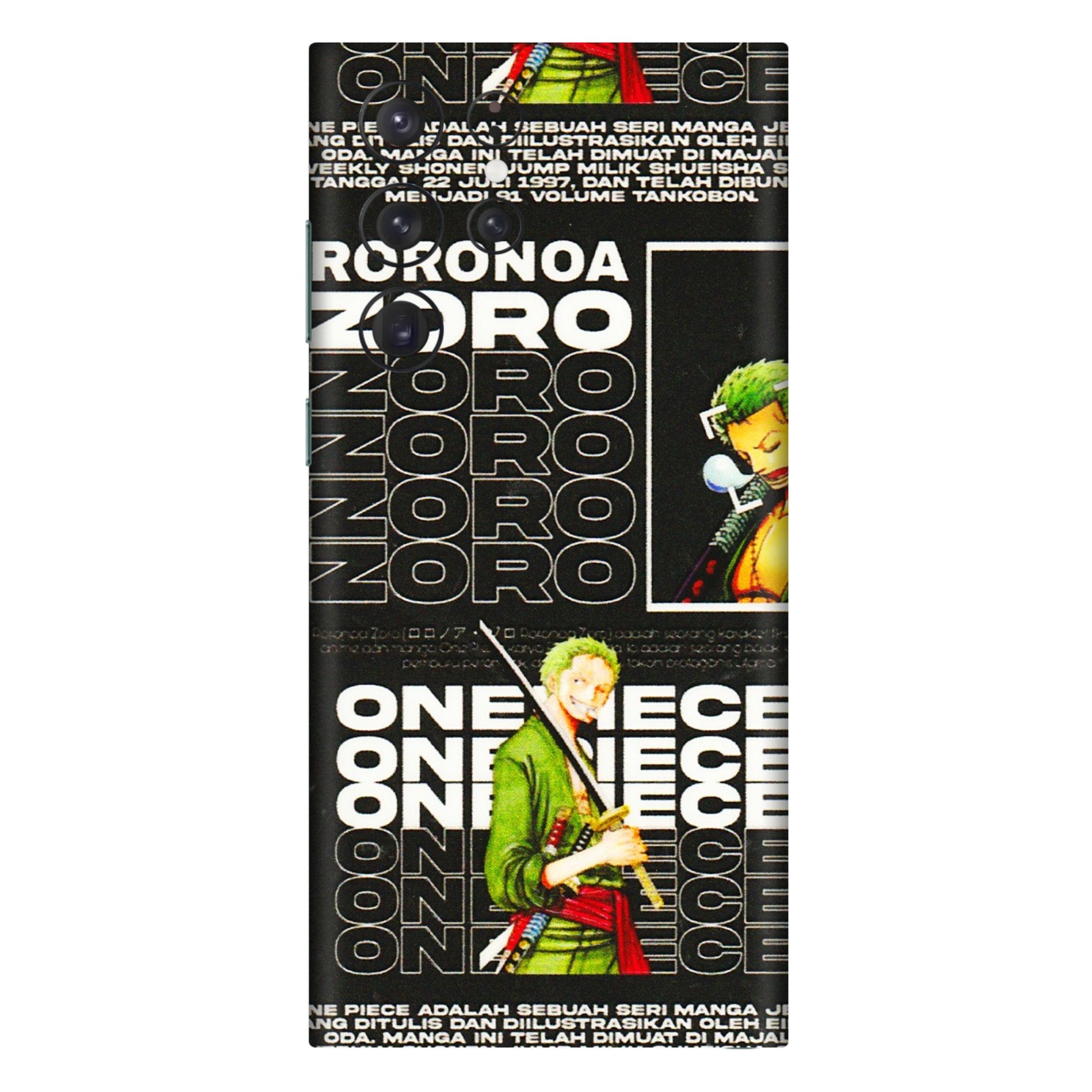 Samsung A/S Series Phone Skins (All Models) - One Piece Zoro - 3D Embossed Finish (L-250) Samsung Galaxy S22 Ultra