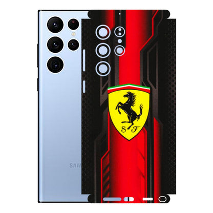Samsung A/S Series Phone Skins (All Models) - Black Ferrari Logo - 3D Embossed Finish (L-253) Samsung Galaxy S22 Ultra