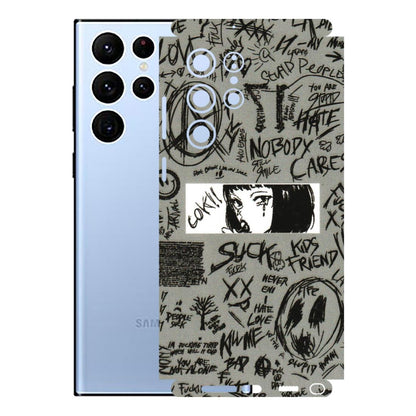 Samsung A/S Series Phone Skins (All Models) - Never Have Love Anime - 3D Embossed Finish (L-260) Samsung Galaxy S22 Ultra