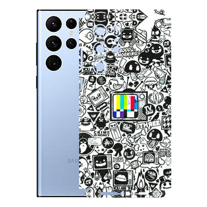 Samsung A/S Series Phone Skins (All Models) - Doodles Positive Art - 3D Embossed Finish (L-263) Samsung Galaxy S22 Ultra