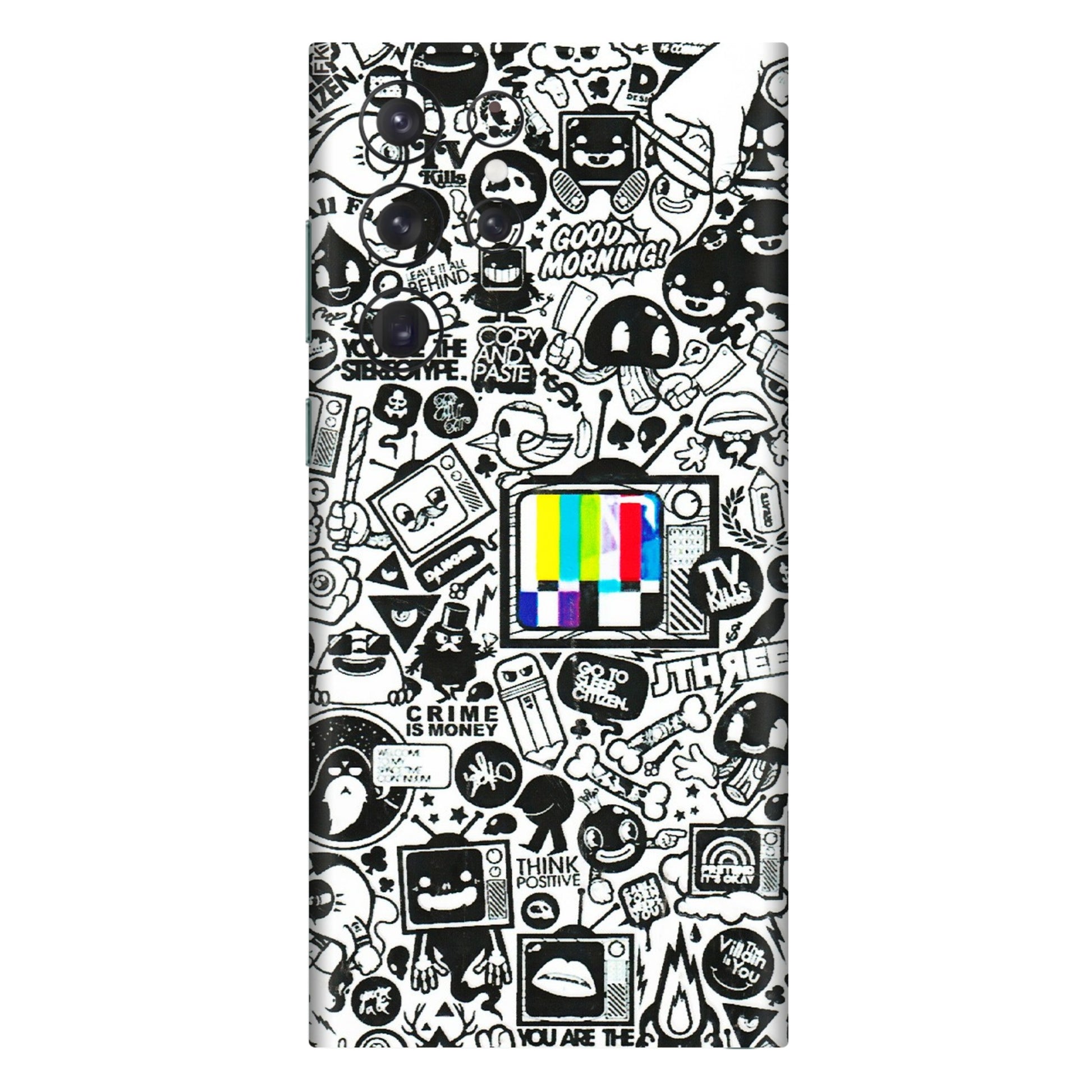 Samsung A/S Series Phone Skins (All Models) - Doodles Positive Art - 3D Embossed Finish (L-263) Samsung Galaxy S22 Ultra