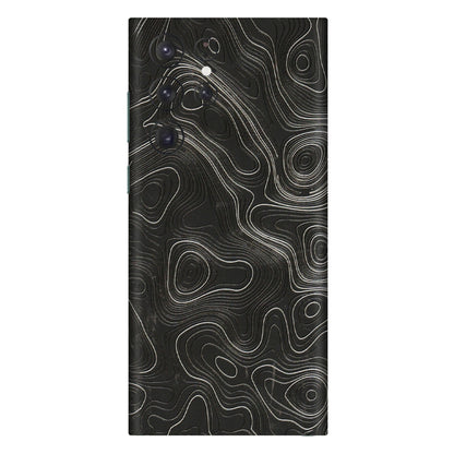Samsung A/S Series Phone Skins (All Models) - Abstract White Line Map - 3D Embossed Finish (L-269) Samsung Galaxy S22 Ultra