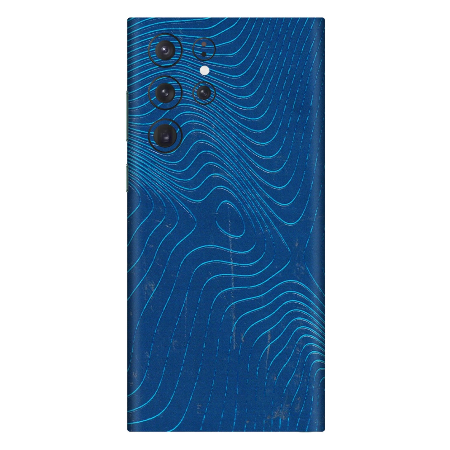 Samsung A/S Series Phone Skins (All Models) - Abstract Blue Line Map - 3D Embossed Finish (L-272) Samsung Galaxy S22 Ultra