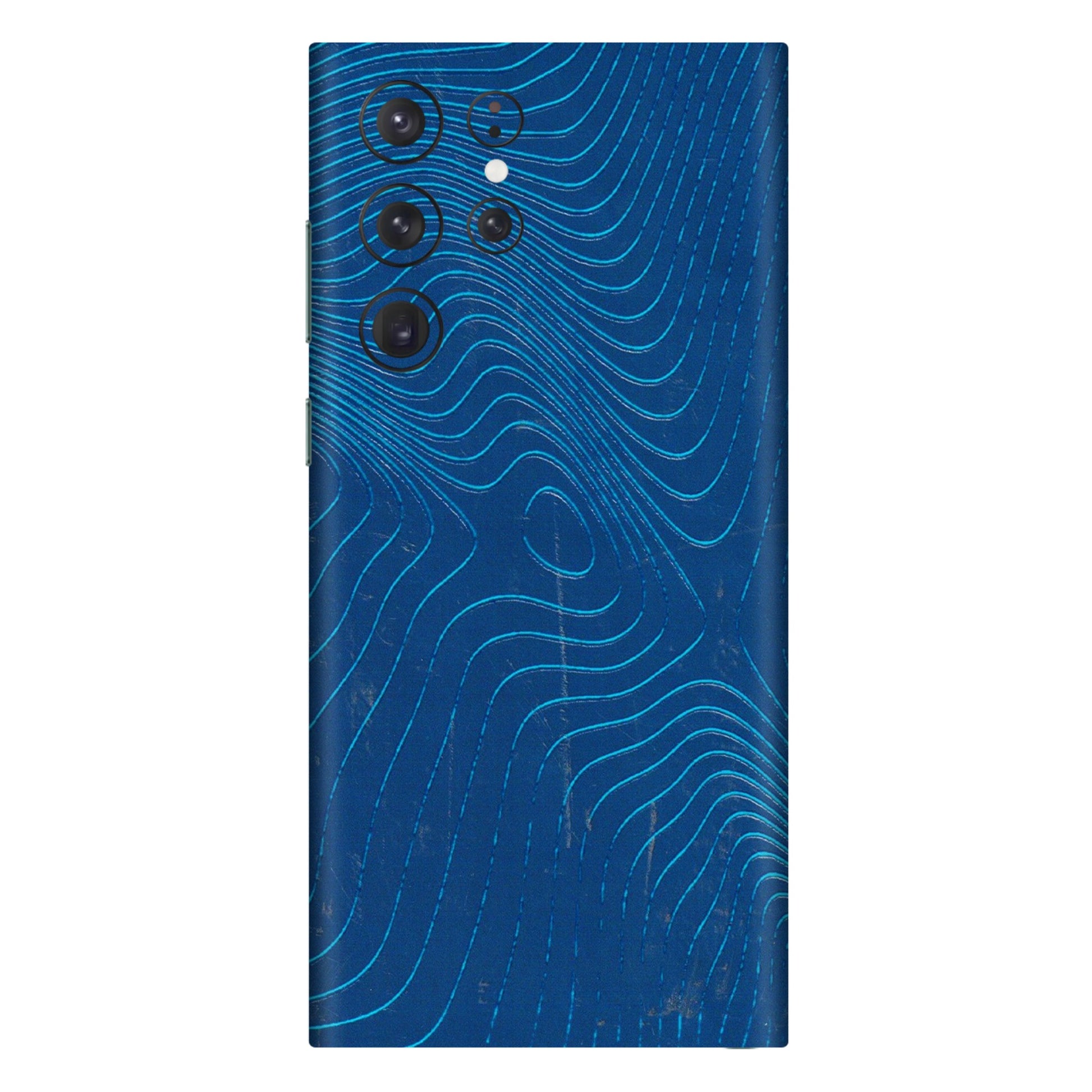 Samsung A/S Series Phone Skins (All Models) - Abstract Blue Line Map - 3D Embossed Finish (L-272) Samsung Galaxy S22 Ultra