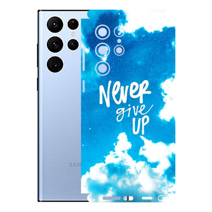Samsung A/S Series Phone Skins (All Models) - Never Give Up - 3D Embossed Finish (L-279) Samsung Galaxy S22 Ultra