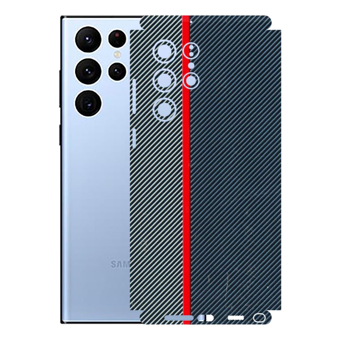 Samsung A/S Series Phone Skins (All Models) - Blue Sober Lines - 3D Embossed Finish (L-305) Samsung Galaxy S22 Ultra