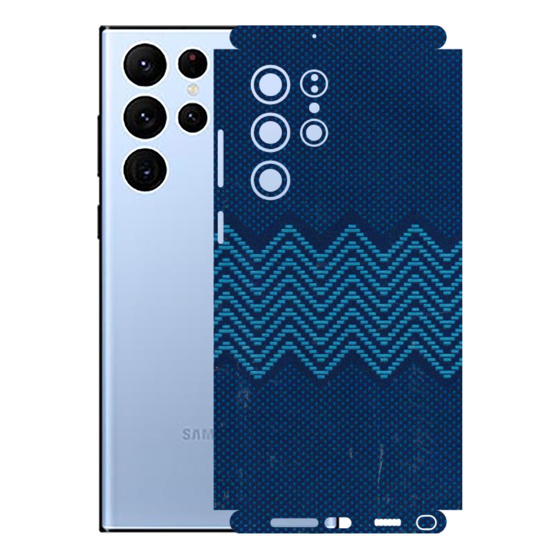 Samsung A/S Series Phone Skins (All Models) - Blue Sober Waves - 3D Embossed Finish (L-306) Samsung Galaxy S22 Ultra