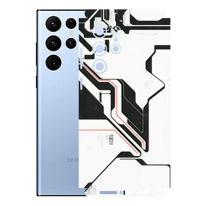 Samsung A/S Series Phone Skins (All Models) - White Techy Logo - 3D Embossed Finish (L-312) Samsung Galaxy S22 Ultra
