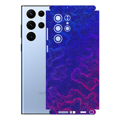 Samsung A/S Series Phone Skins (All Models) - Purple Ripples Swirl - 3D Embossed Finish (L-314) Samsung Galaxy S22 Ultra
